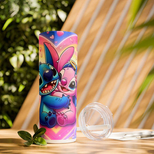Skinny Tumbler - Stitch and Angel Love Design