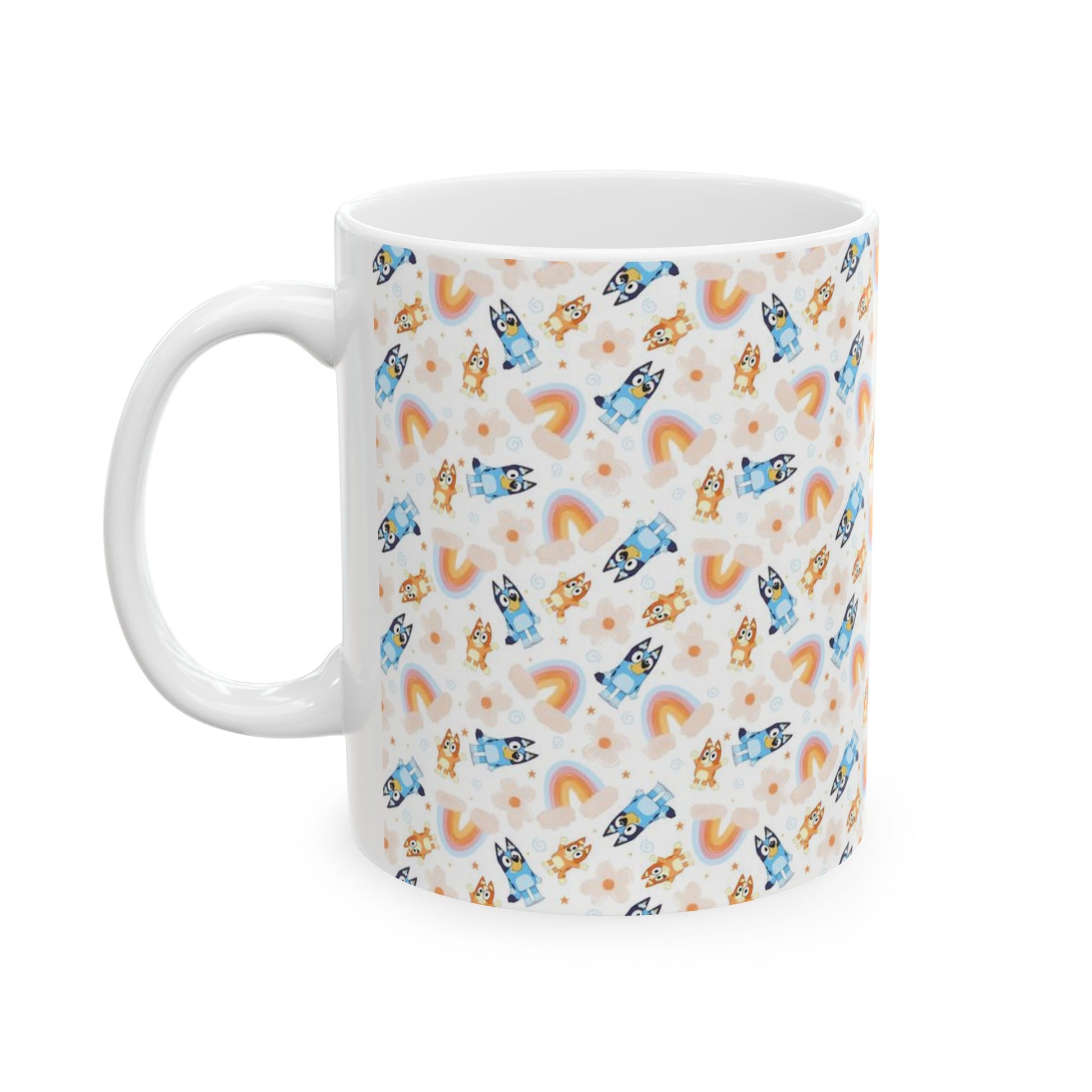 Bluey and Bingo Rainbow Pattern Ceramic Mug - House of O & A