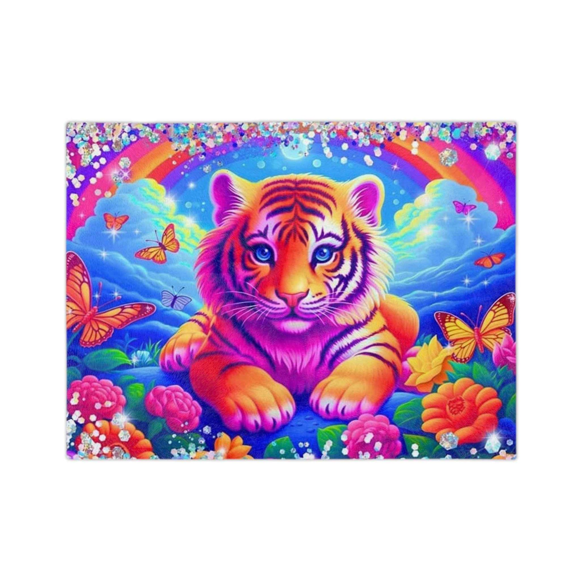 Bright, Beautiful Tiger - Velveteen Minky Blanket