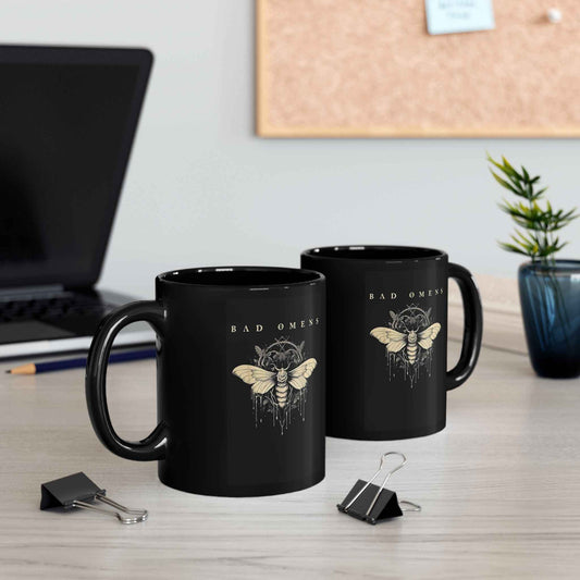 Bad Omens Moth Black Mug — Gothic Coffee Cup