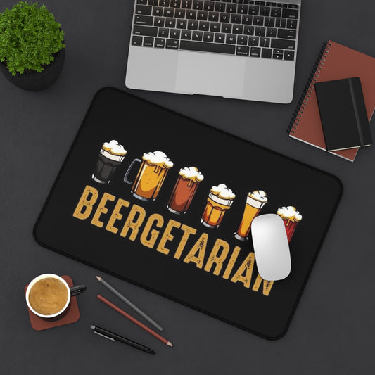 Funny "Beergetarian" Desk Mat — Humorous Beer Lover Office Mousepad