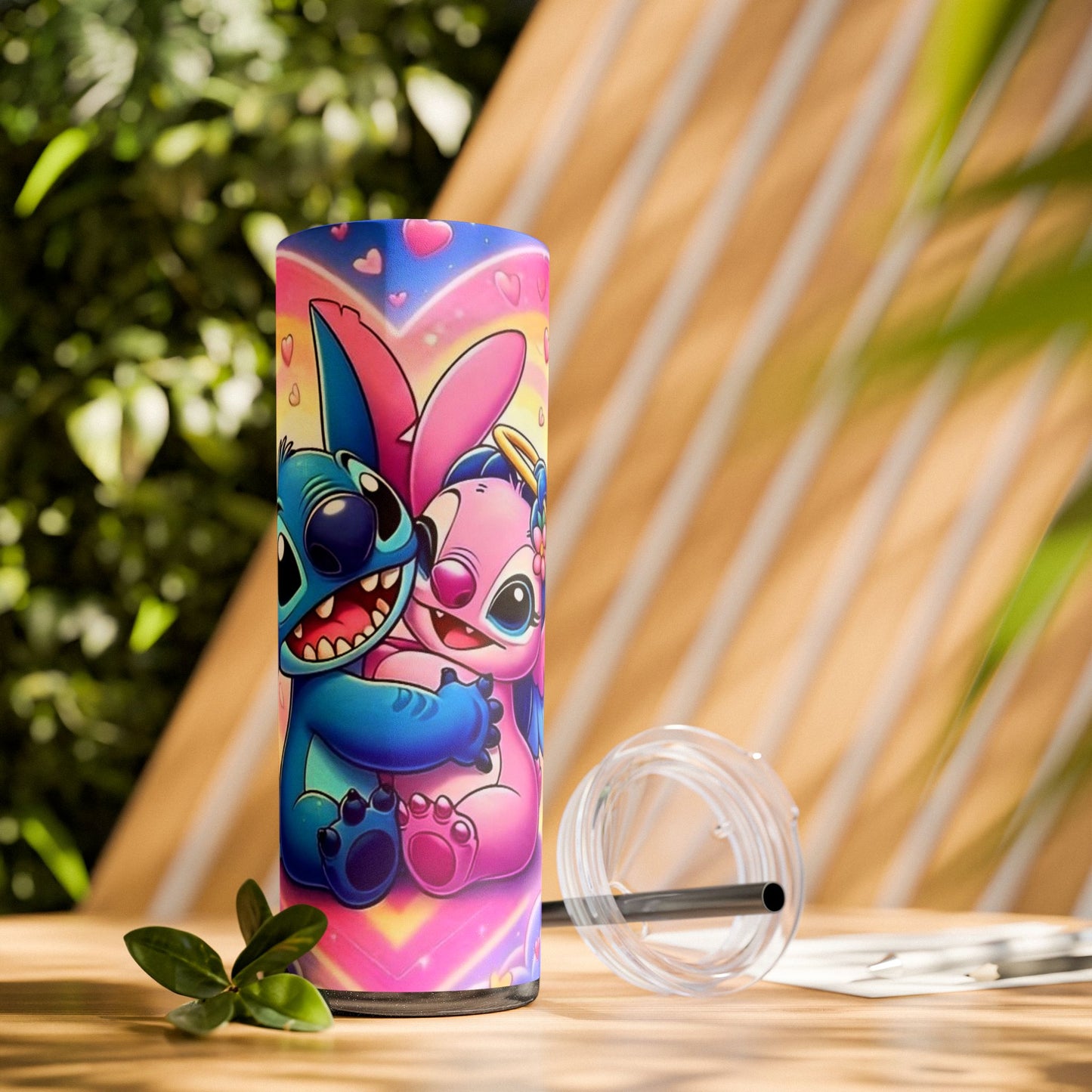 Skinny Tumbler - Stitch and Angel Love Design