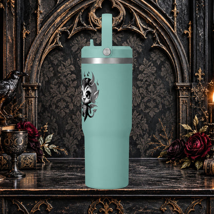 Gothic Cute Devil Couple Insulated Travel Mug