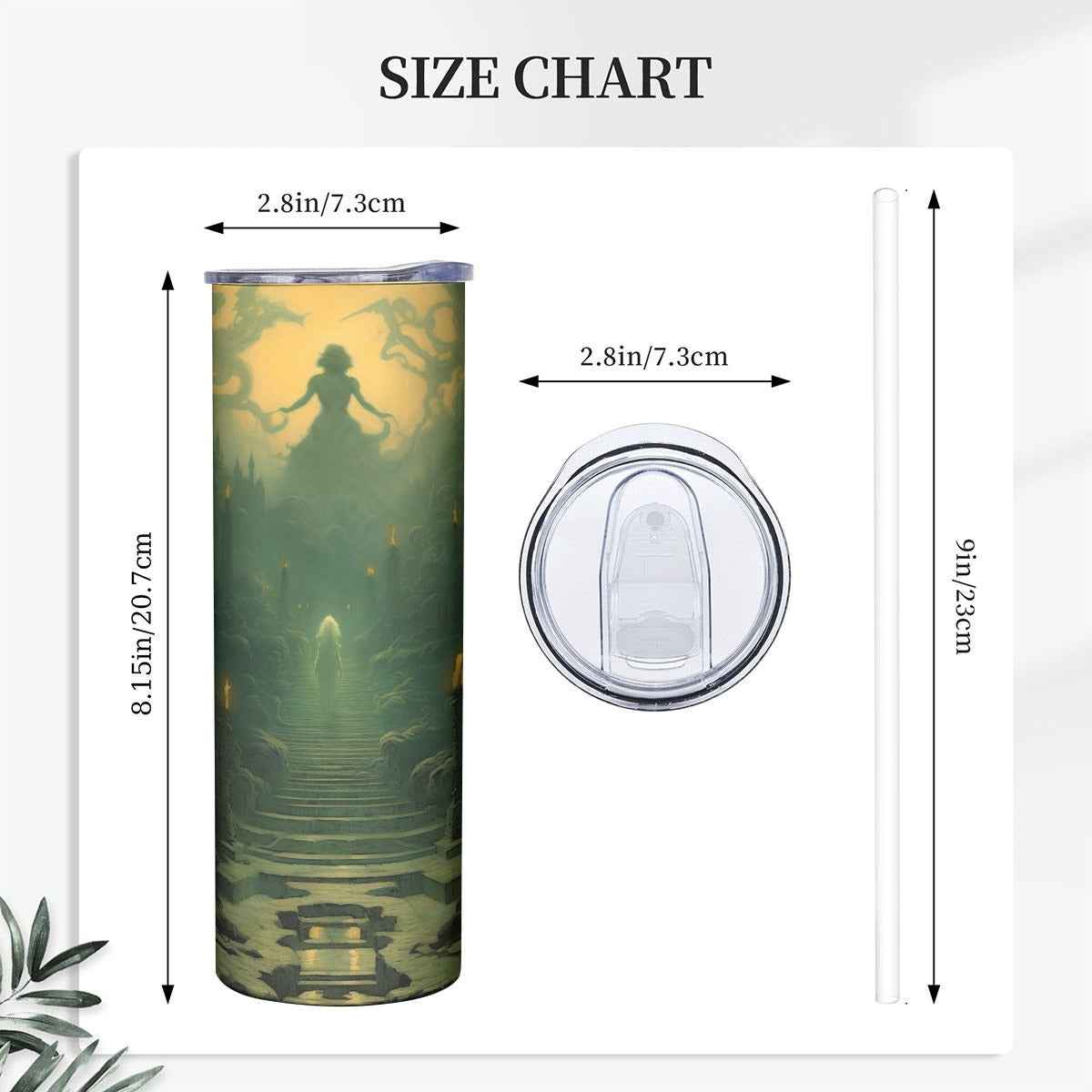 20OZ Straight Cup With Sliding Lid Printed in USA