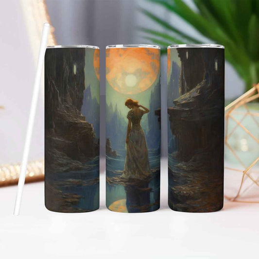 Moonlit Wanderer — Gothic Fantasy 20oz Skinny Tumbler
