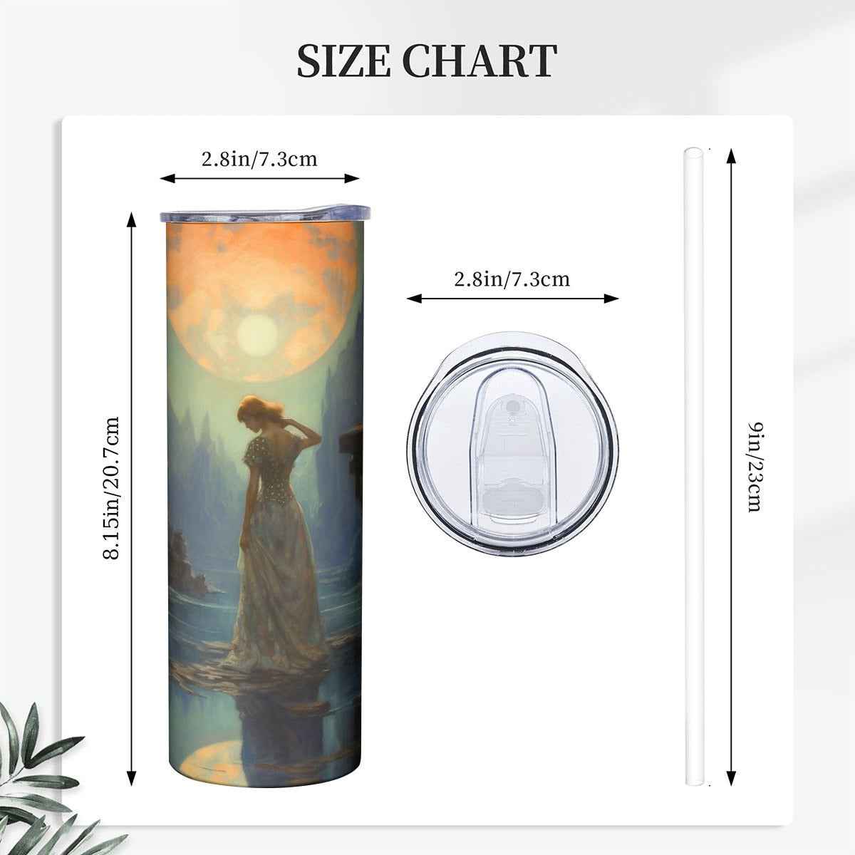Moonlit Wanderer — Gothic Fantasy 20oz Skinny Tumbler