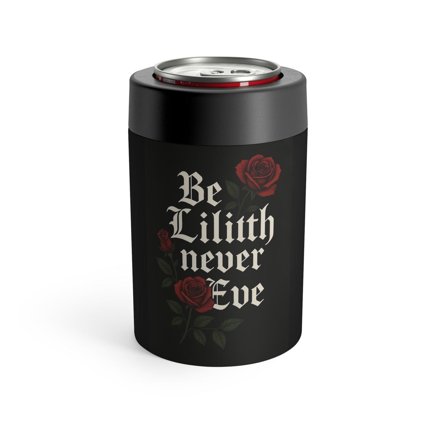Gothic Rose Can Cooler — 'Death Over Love' Insulated Can Holder