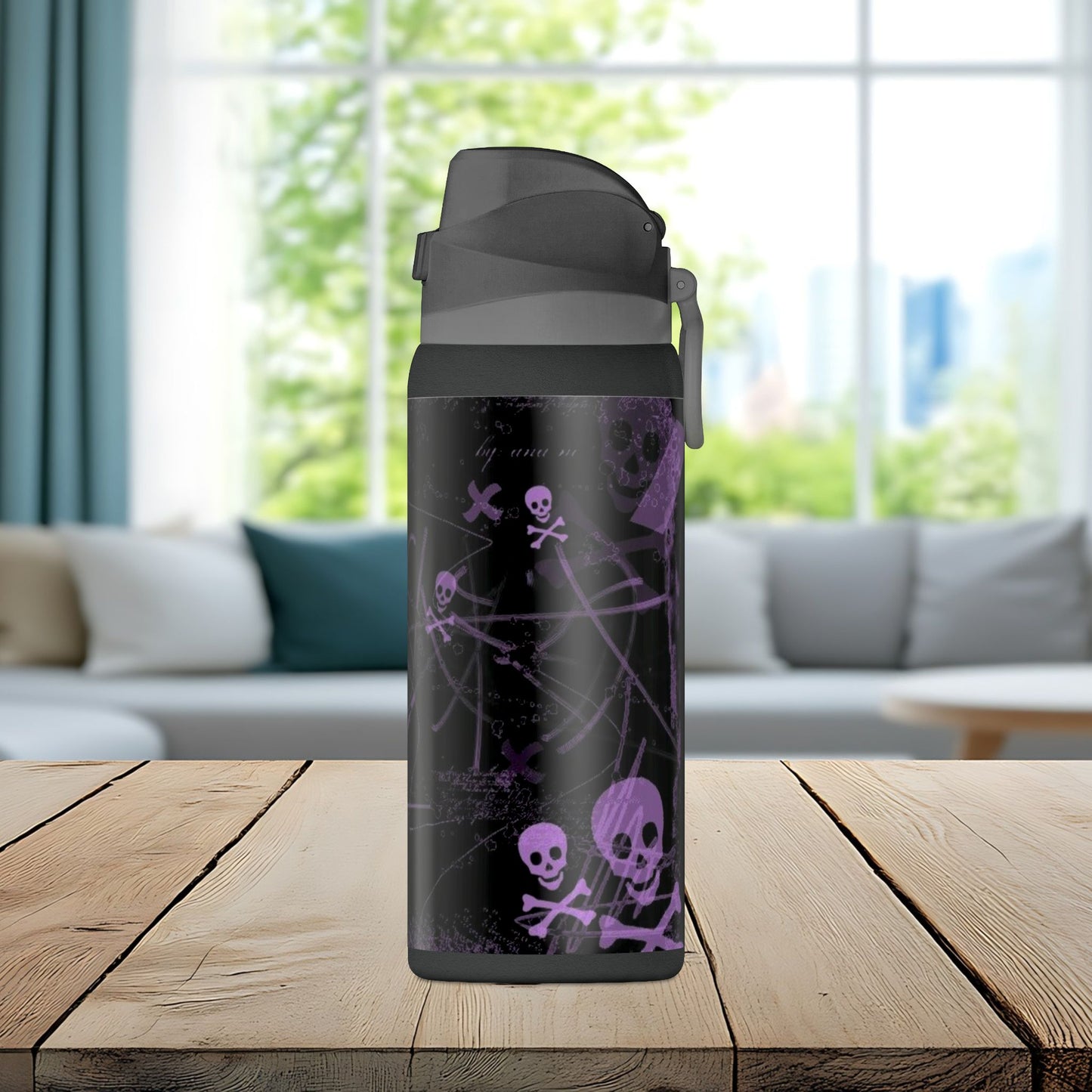 Purple Skull Chaos 32oz Insulated Water Bottle