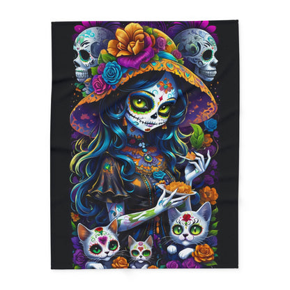 Day of the Dead Sugar Skull Girl Arctic Blanket - House of O & A