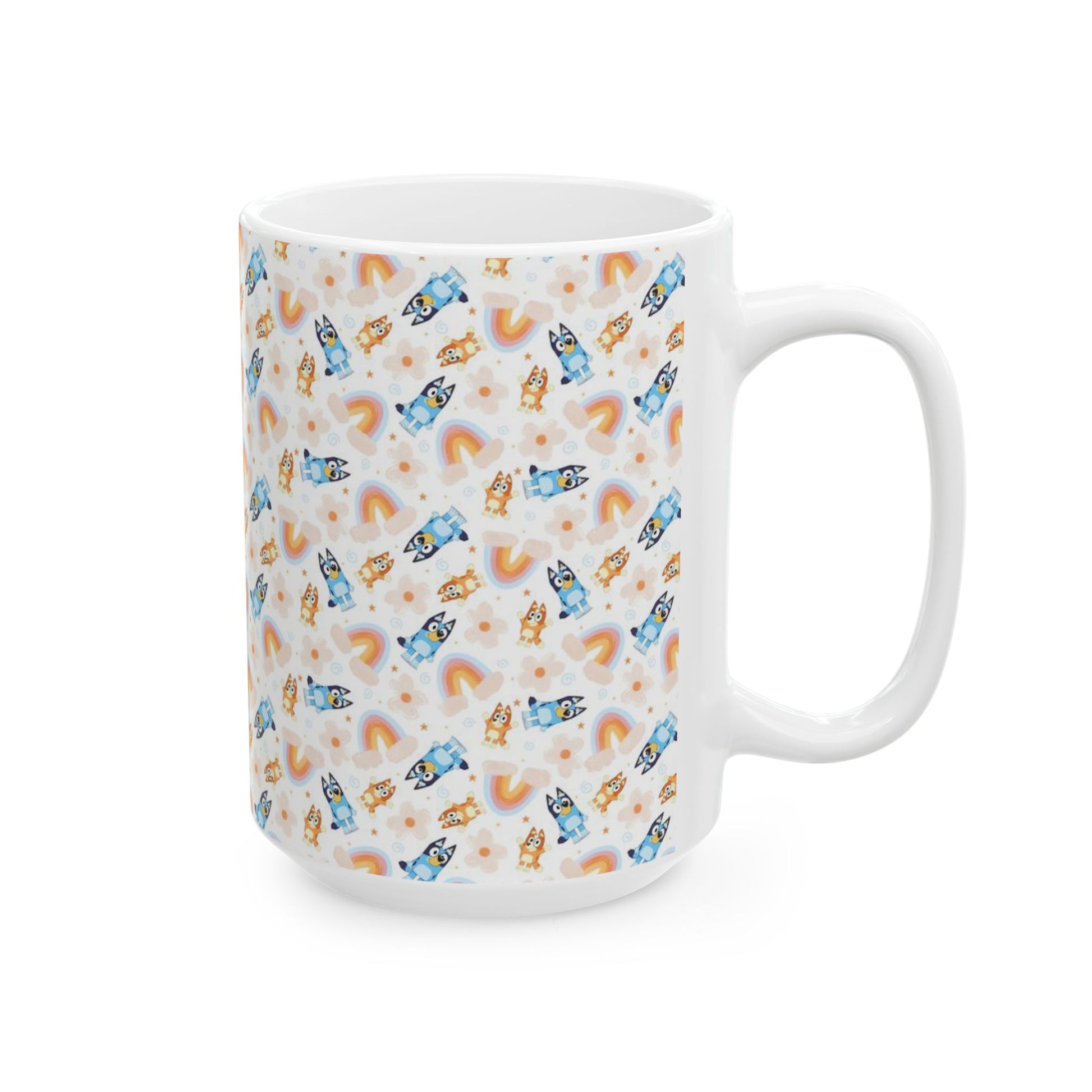 Bluey and Bingo Rainbow Pattern Ceramic Mug - House of O & A