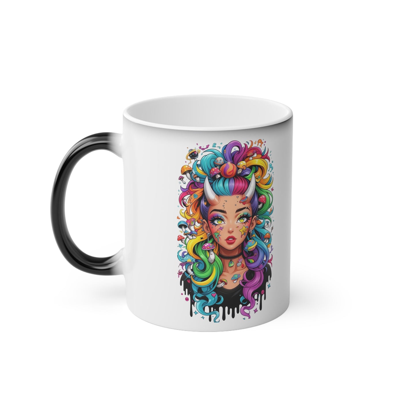 Colorful Unicorn Woman Magic Mug — Heat-Change Coffee Cup