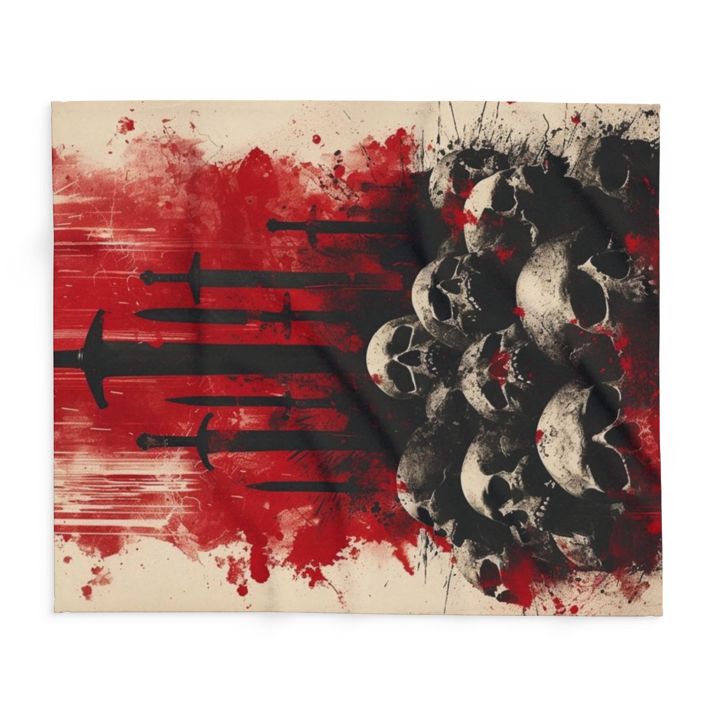 Arctic Fleece Blanket — Gothic Skull & Sword Graphic Throw