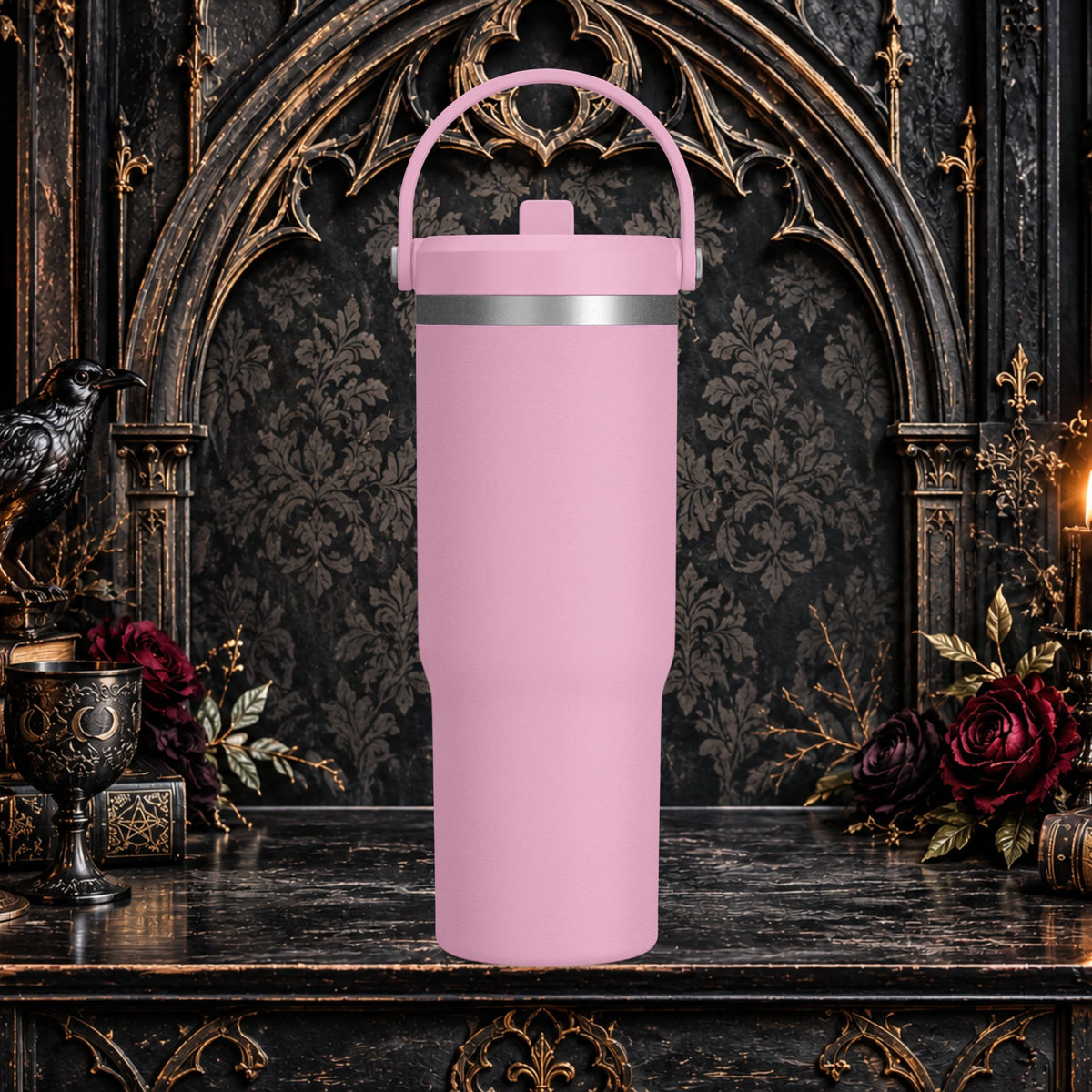 Gothic Cute Devil Couple Insulated Travel Mug