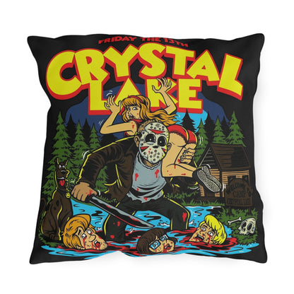 Crystal Lake Horror Outdoor Pillow — Friday the 13th Cabin Camp Pillow