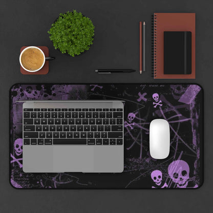 Midnight Rebellion Desk Mat – Gothic Purple Skull Edition