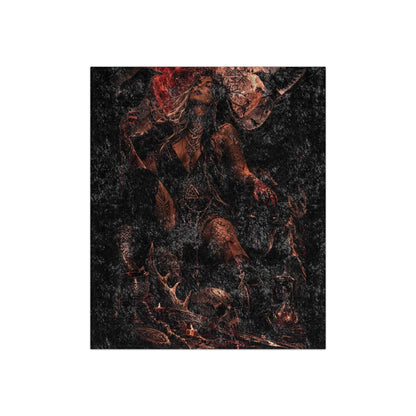 Crushed Velvet Blanket — Dark Gothic Goddess Throw Blanket