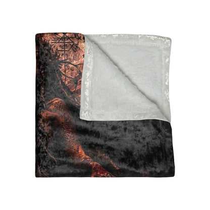 Crushed Velvet Blanket — Dark Gothic Goddess Throw Blanket