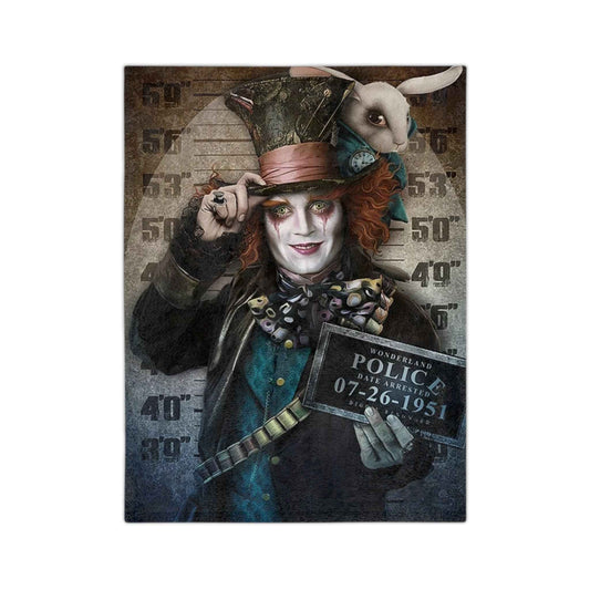 Mad Hatter - Velveteen Minky Blanket