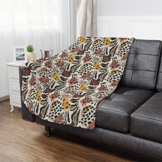 Big Cat Print Mink Blanket