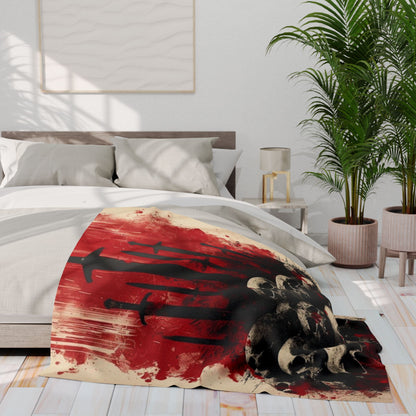 Arctic Fleece Blanket — Gothic Skull & Sword Graphic Throw