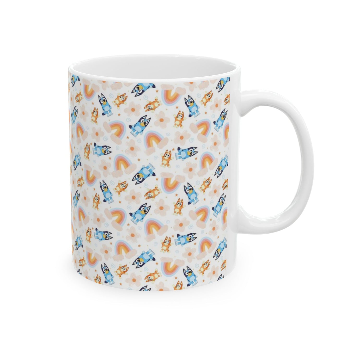 Bluey and Bingo Rainbow Pattern Ceramic Mug - House of O & A