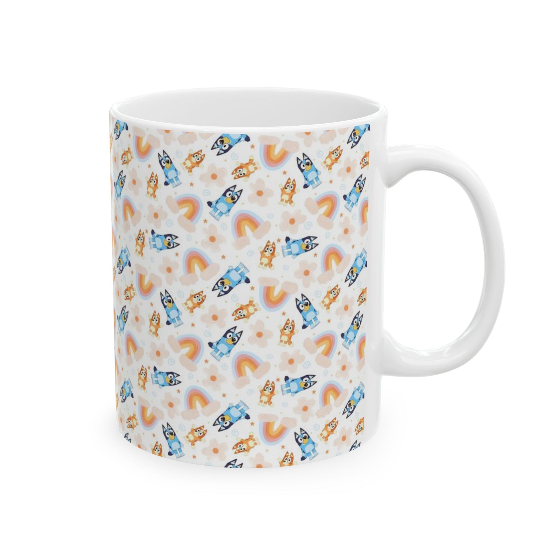 Bluey and Bingo Rainbow Pattern Ceramic Mug - House of O & A