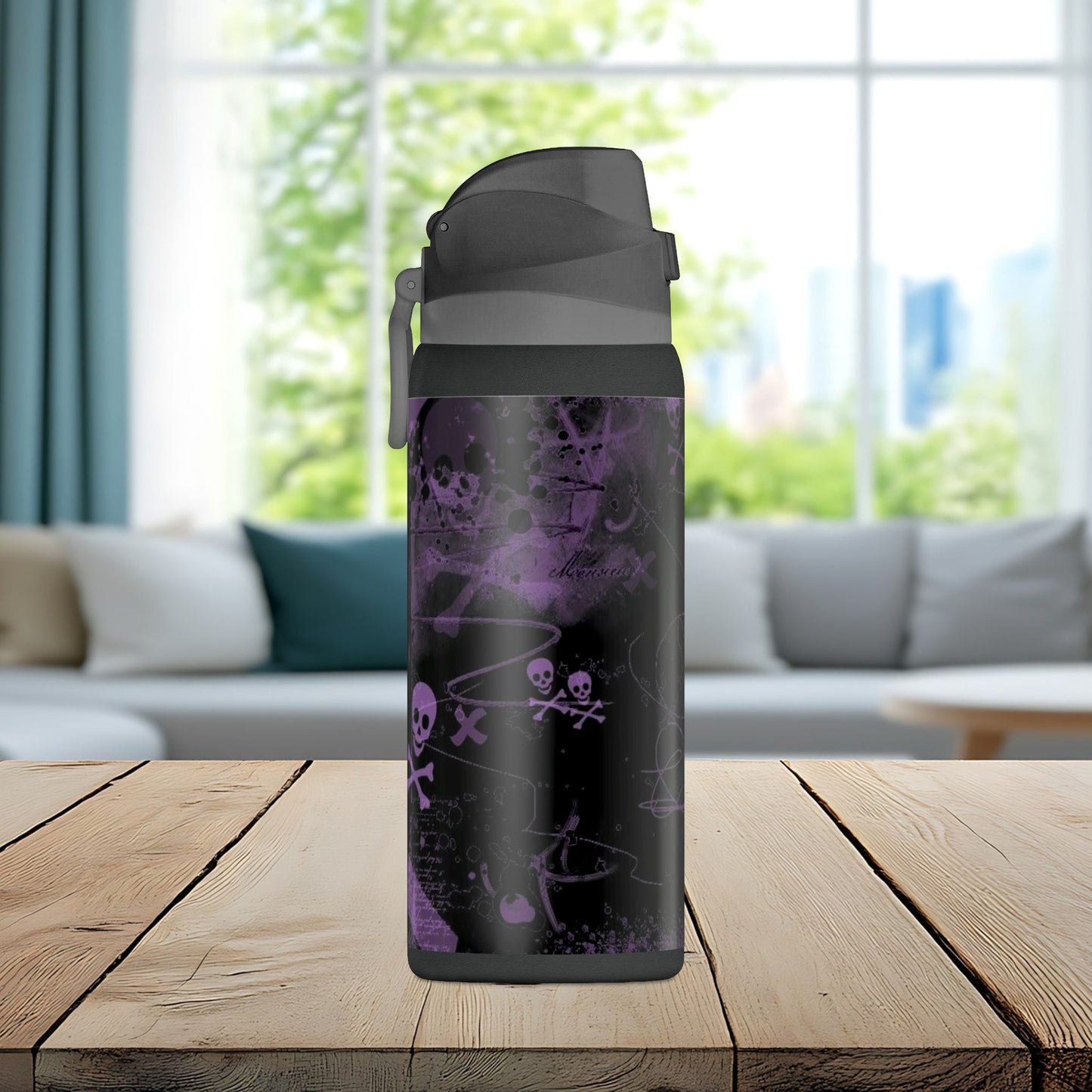Purple Skull Chaos 32oz Insulated Water Bottle