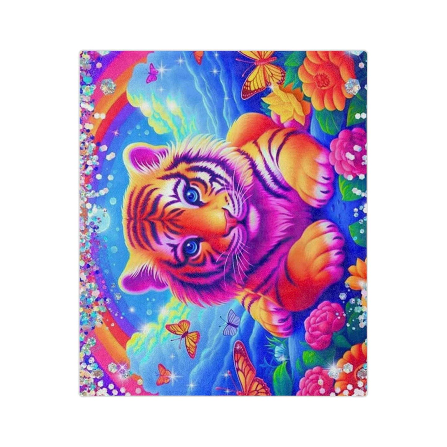 Bright, Beautiful Tiger - Velveteen Minky Blanket