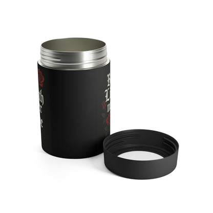 Gothic Rose Can Cooler — 'Death Over Love' Insulated Can Holder