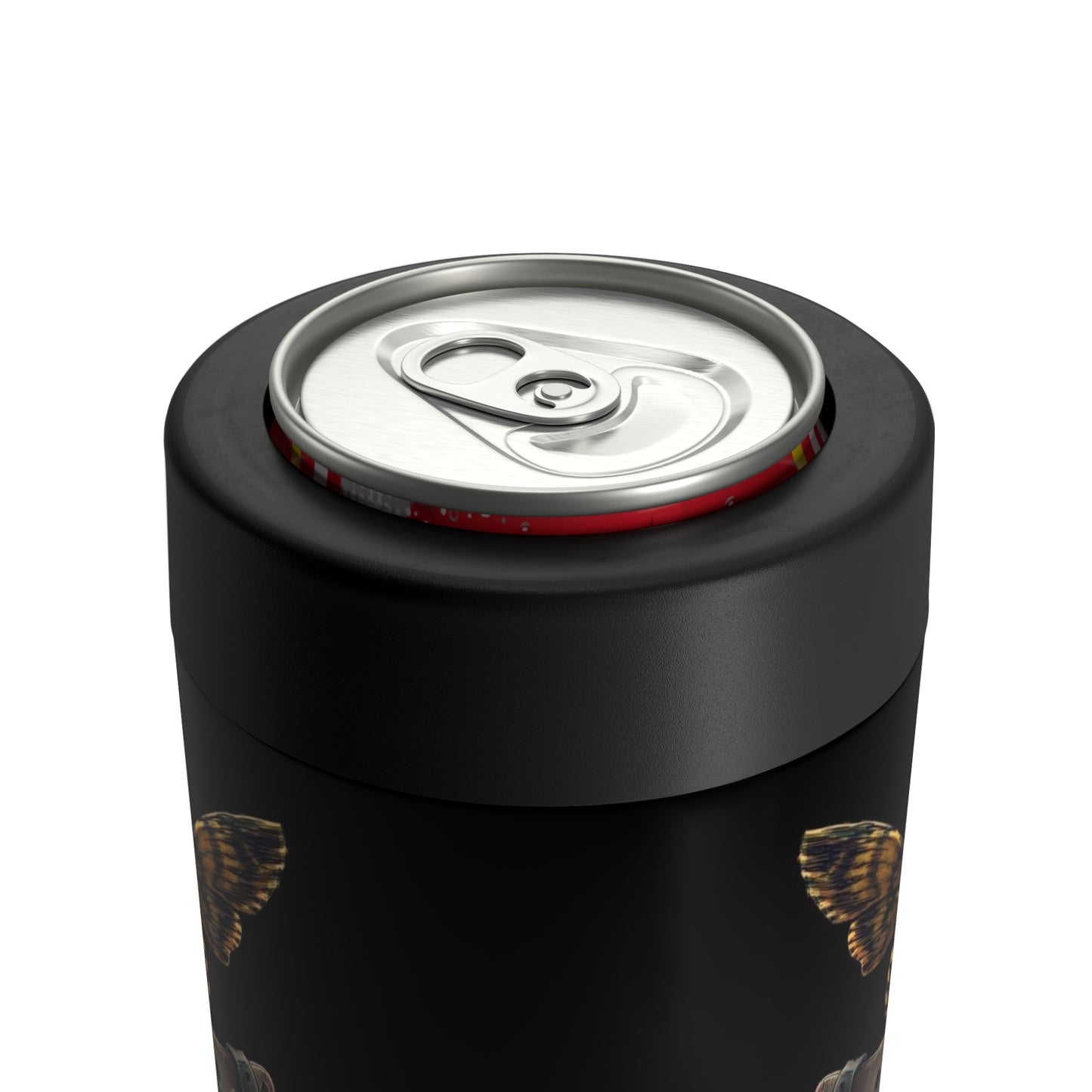 Skull & Moth Can Cooler — Gothic Insulated Can Holder