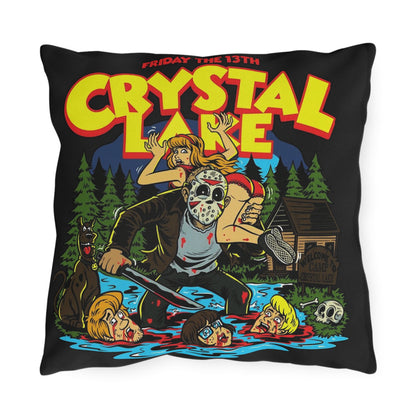 Crystal Lake Horror Outdoor Pillow — Friday the 13th Cabin Camp Pillow