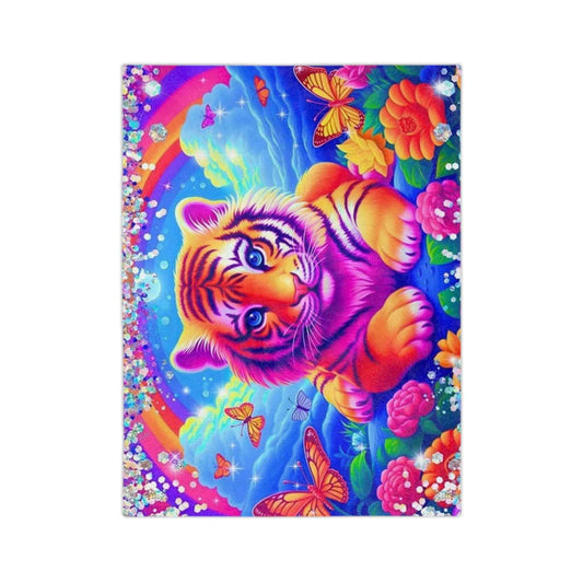 Bright, Beautiful Tiger - Velveteen Minky Blanket