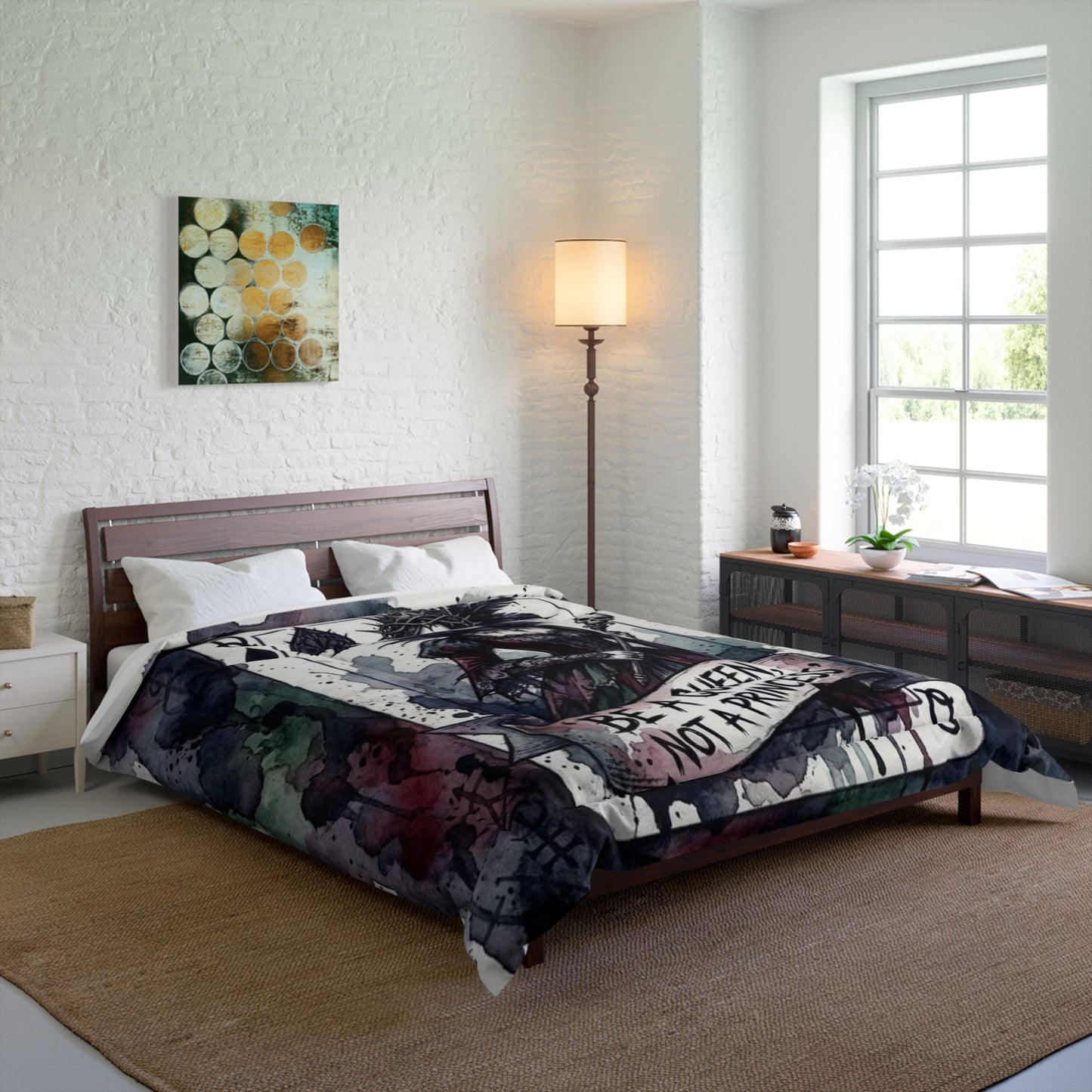 Queen of Spades Comforter – "Be a Queen, Not a Princess" Gothic Playing Card Bedspread