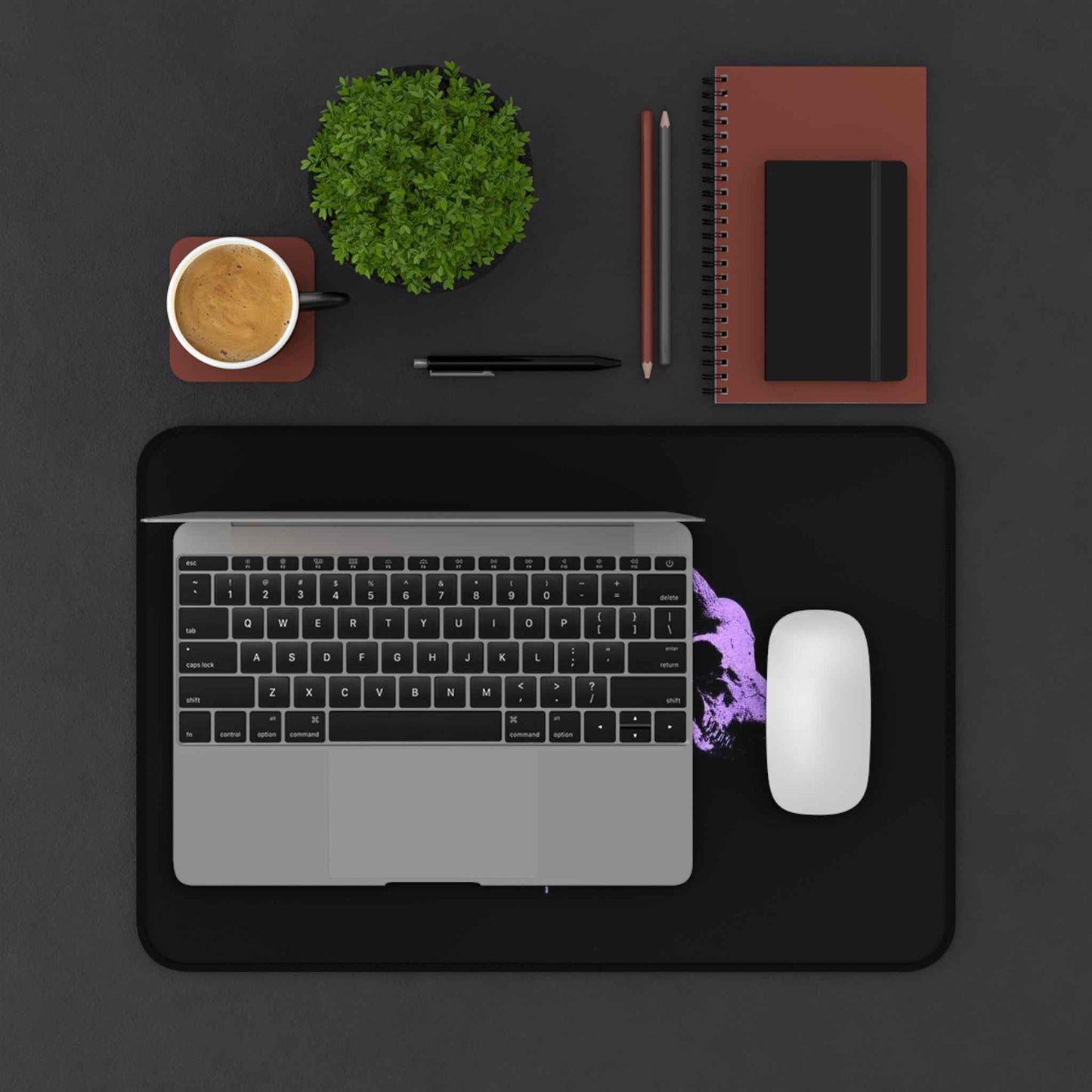 Violet Eclipse Desk Mat – Occult Skull Edition