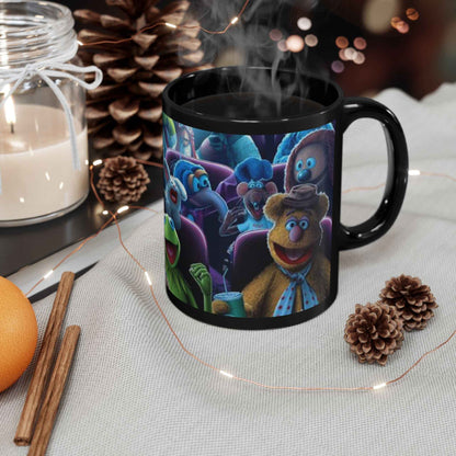 Muppets Theater Black Coffee Mug — Kermit, Fozzie & Friends 11oz/15oz