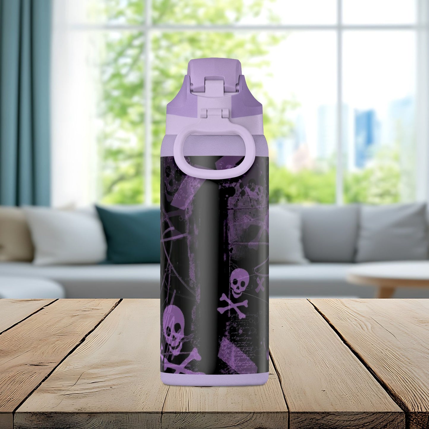 Purple Skull Chaos 32oz Insulated Water Bottle