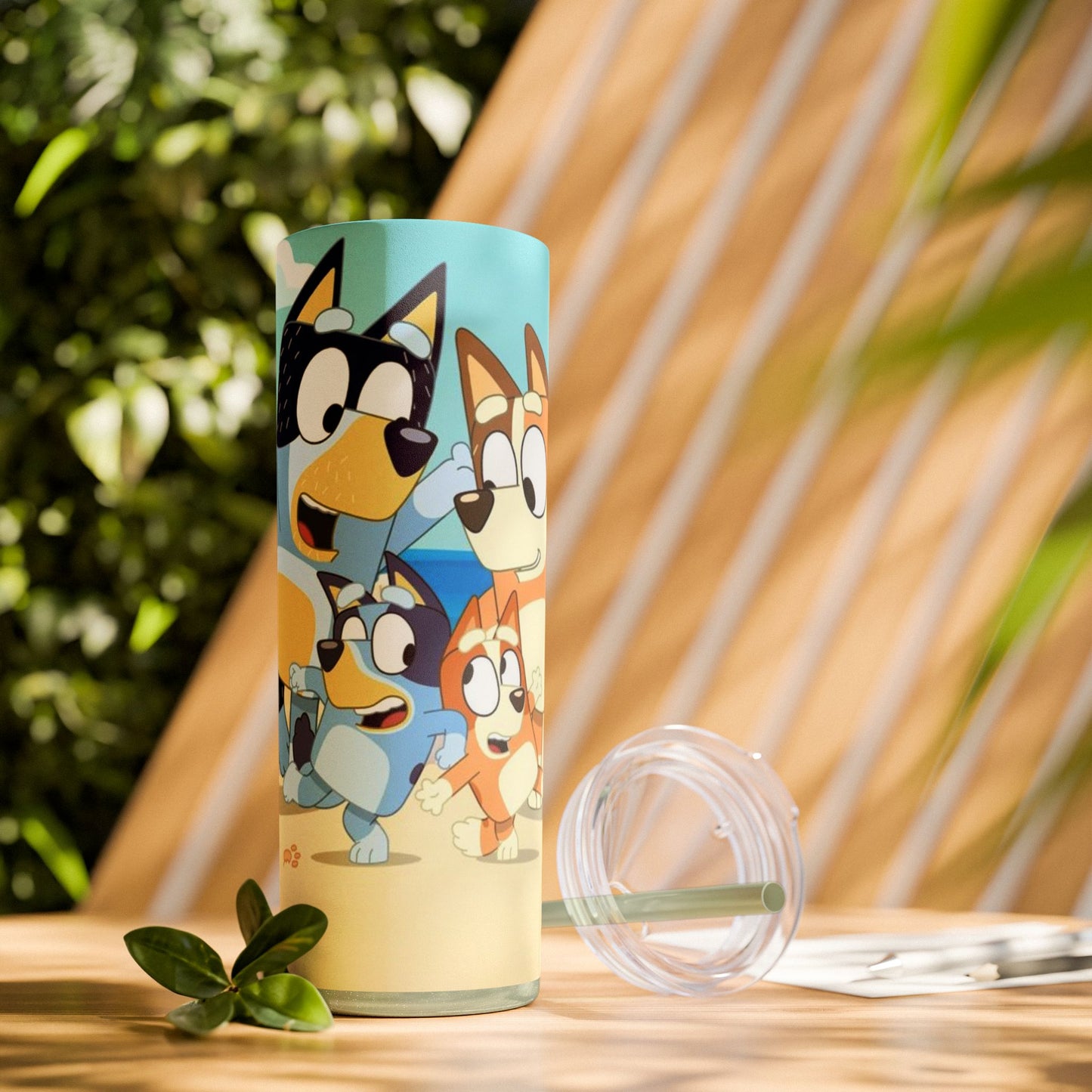 Bluey Beach Day Skinny Tumbler – 20 oz