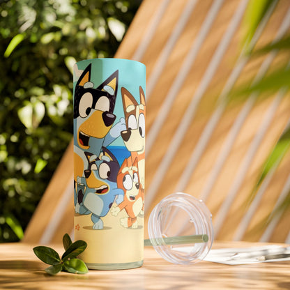 Bluey Beach Day Skinny Tumbler – 20 oz
