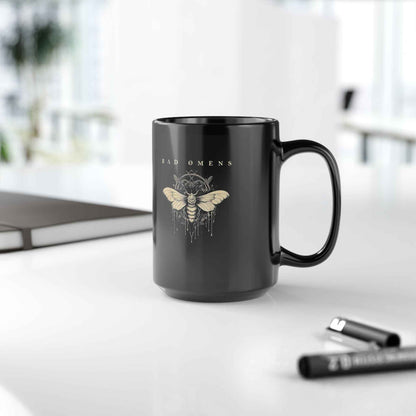 Bad Omens Moth Black Mug — Gothic Coffee Cup