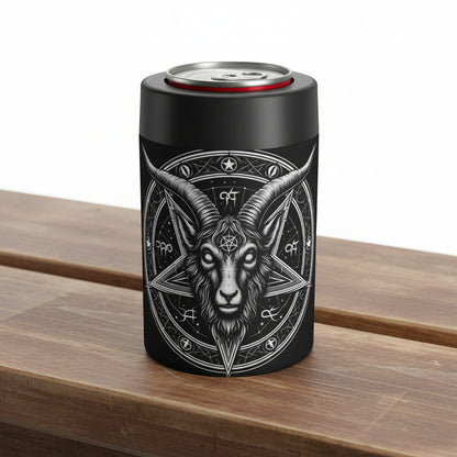 Soporte para latas de cabra pentagrama – Enfriador de bebidas gótico aislado
