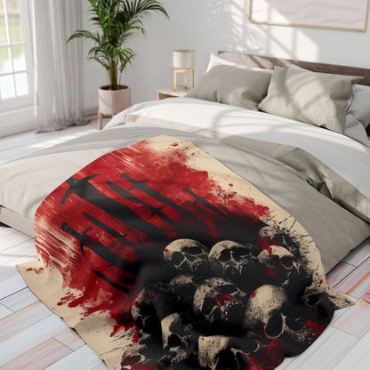 Arctic Fleece Blanket — Gothic Skull & Sword Graphic Throw