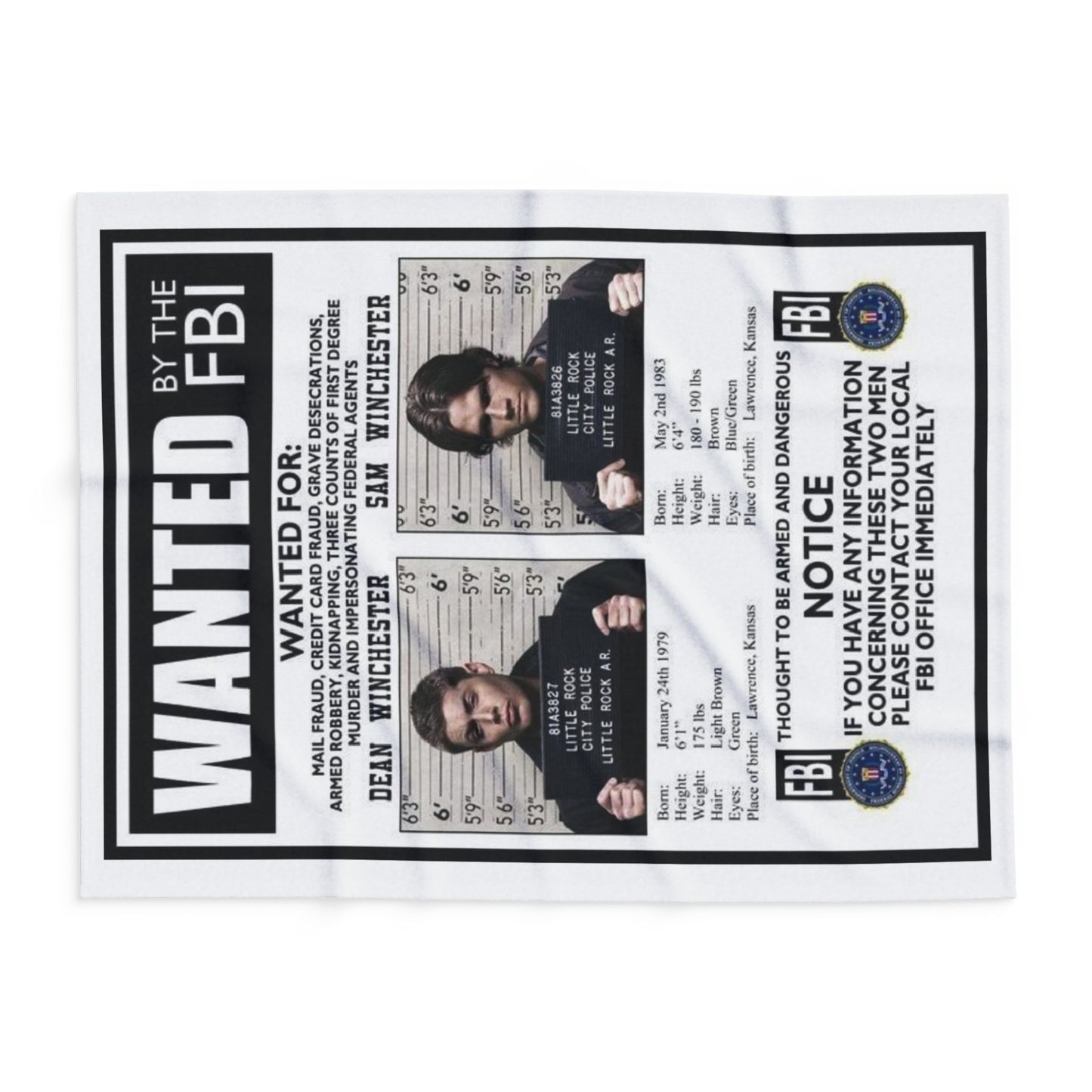 Supernatural Sam & Dean Arctic Blanket