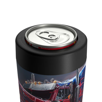 Trucker Rig Can Cooler – Patriotic Red Big Rig Beer Can Holder
