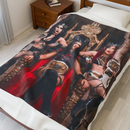 Royal Queens of the WWE Velvet Plush Blanket