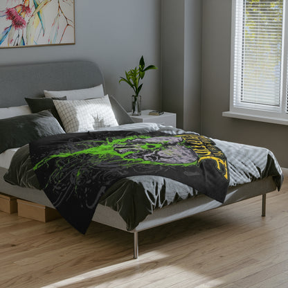 Bullet For My Valentine Skull Blanket — Green Gothic Band Microfiber Throw