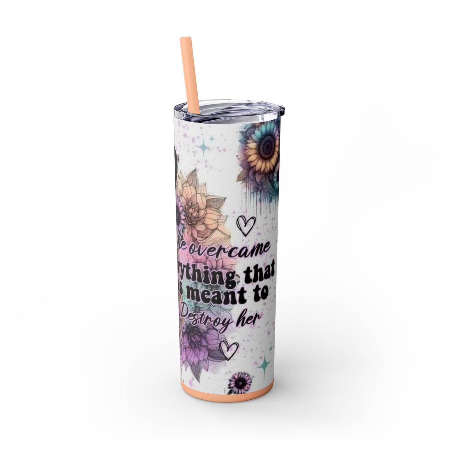 She Overcame Inspirational Skinny Tumbler