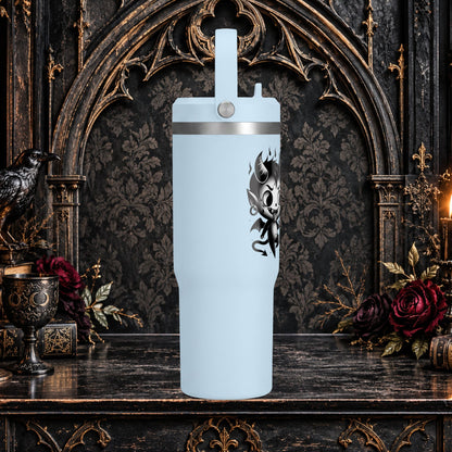 Gothic Cute Devil Couple Insulated Travel Mug