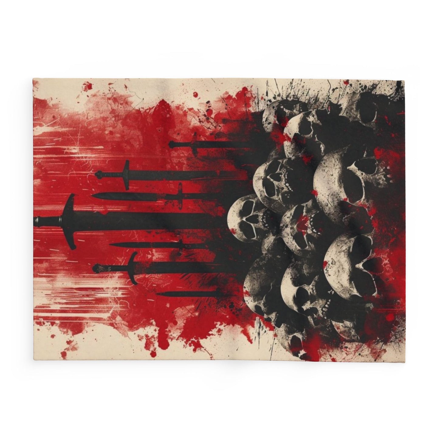 Arctic Fleece Blanket — Gothic Skull & Sword Graphic Throw