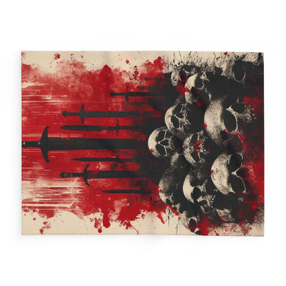 Arctic Fleece Blanket — Gothic Skull & Sword Graphic Throw