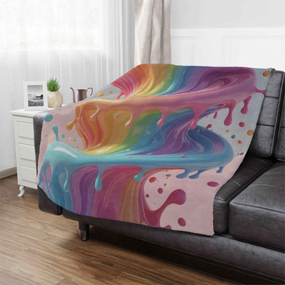 Rainbow Drip Mink Blanket